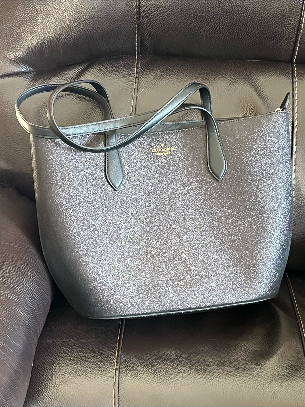 Kate Spade Joeley Glitter Tote Bag in Black